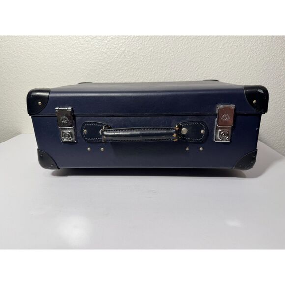 Globe-Trotter Vintage Suitcase Carry-on Navy Blue 2-Wheel Hard Case Luggage - Picture 5 of 11